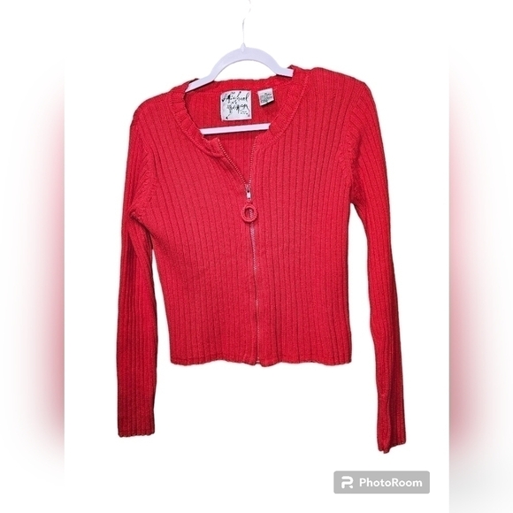 Michael Simon vintage red sweater. Full zip up size medium - Picture 1 of 3